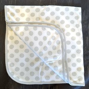 Offspring White with Grey Polka Dots Baby Blanket